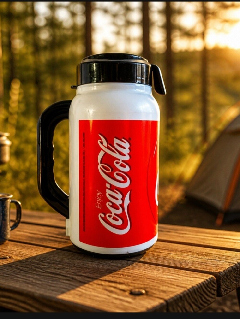 Vintage COCA-COLA Auto King 44 oz Insulated Travel Tankard w Lid